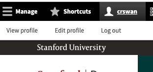 screenshot of logout link